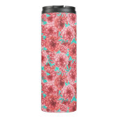 Korallenflorale Muster und Monogramm Thermosbecher (Rückseite)