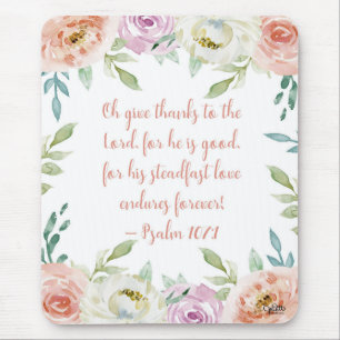 Korallenfloralfarben Psalmen Bibelverse Girly Mousepad