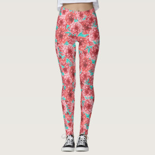 Korallenfloralmuster Leggings