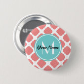Korallenfolienprägung Maßgeschneidertes Monogramm Button (Vorne & Hinten)