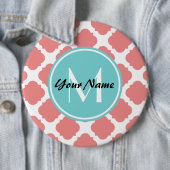 Korallenfolienprägung Maßgeschneidertes Monogramm Button (Beispiel)