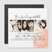 Korallenfoto-Collage Hochzeit speichern Sie das Da Magneteinladung (Vorne/Hinten)