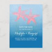 Korallenfrüchte-Pärchen Save the Date Ankündigungspostkarte (Vorderseite)