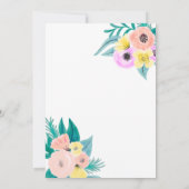 Korallengelbe Flora Aquarellrahmen Quinceñera Einladung (Rückseite)