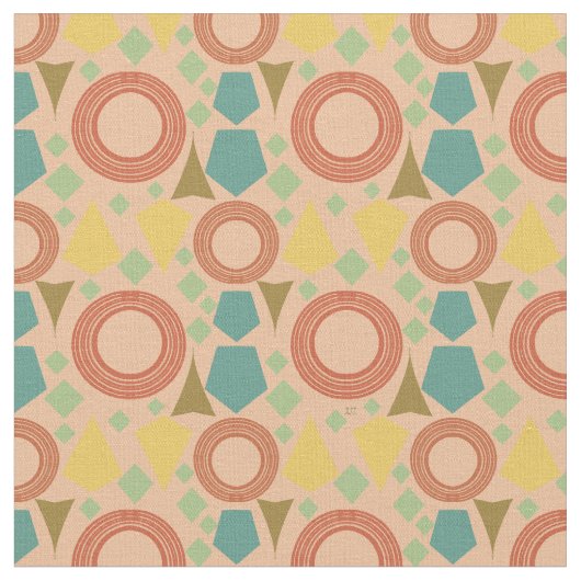 Korallengeometrie Mitte des Jahrhunderts Stoff (Nahaufnahme)