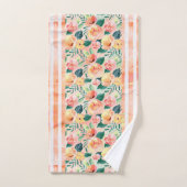 Korallengestreiftes Blumenbadetuch Set (Handtuch)