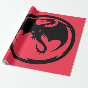 Korallenglanzpapier für schwarze Drachen Geschenkpapier