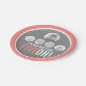 Korallengräber 50. FIVEOH! 5 Fotos Geburtstag Pappteller (Schrägansicht)