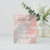 Korallengräber Abstrakte Pinselstriche Hochzeitdet Begleitkarte (Stehend Vorderseite)