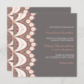 Korallengräber-Spitzen-Muster Hochzeitskarten Einladung (Vorne/Hinten)