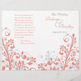 Korallengrau abstrakte Blumenhochzeit