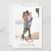 Korallenherz wir zitieren Polka Dots Foto Hochzeit (Vorderseite)