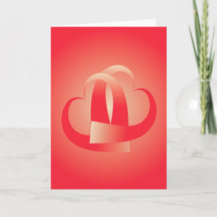 Korallenherzen umarmen sich karte