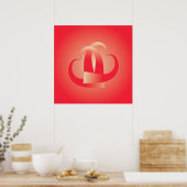 Korallenherzen umarmend poster (Küche)