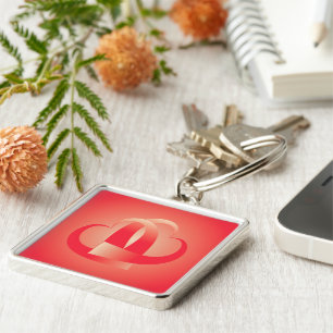 Korallenherzen umarmend schlüsselanhänger