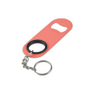 Korallenhex-Code FF6F61 Mini Flaschenöffner (Rückseite Schrägansicht)