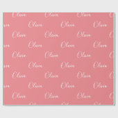 Korallenhintergrund Name Girly Eleganter Name Geschenkpapier (Flach)