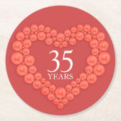 Korallenhochzeit Jubiläum Herz Foto Untersetzer (Vorderseite)