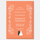 Korallenhochzeit rettet das Datum Magnet Braut (Vorderseite)