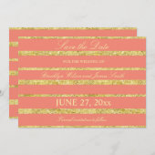 Korallenhochzeit speichert die Datumskarten mit Go Save The Date (Vorne/Hinten)