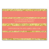 Korallenhochzeitkarten Gold Foil Effekt Tischnummer (Rückseite)