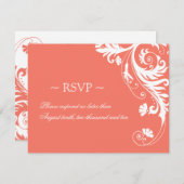 Korallenhochzeitskarten RSVP Karte (Vorne/Hinten)