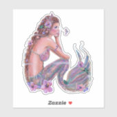 Korallenjammer mit Seepferd von Renee Aufkleber (Blatt)