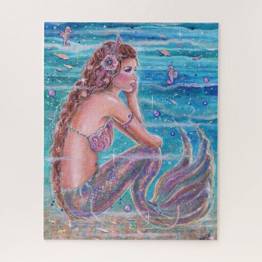 Korallenjammer mit Seepferd von Renee Lavoie Puzzle (Vertikal)