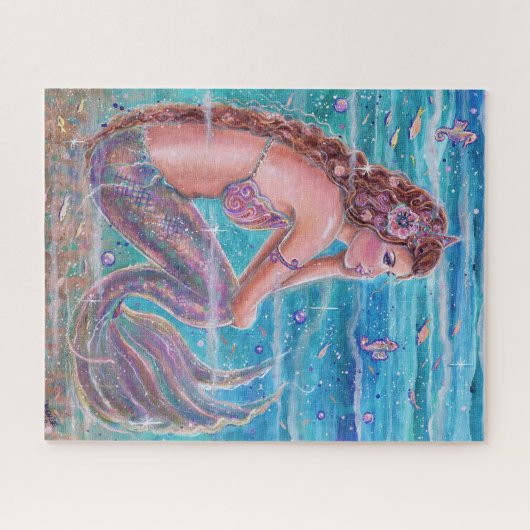 Korallenjammer mit Seepferd von Renee Lavoie Puzzle (Horizontal)