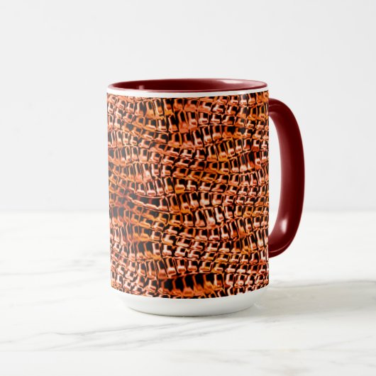 Korallenjute, geflecht, orange und rot tasse (VorderseiteRechts)