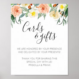 Korallenkarte und Geschenke für Hochzeiten Poster
