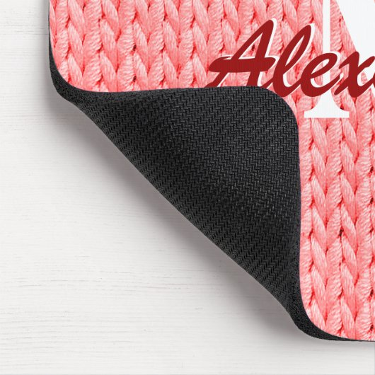 Korallenknette Texturmousepad mit Monogramm Mousepad (Ecke)