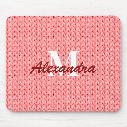 Korallenknette Texturmousepad mit Monogramm Mousepad (Vorne)