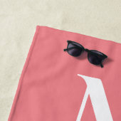 Korallenkoralle Grau-Weißer Anker Nautische Monogr Strandtuch (Beispiel)