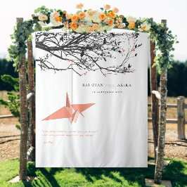 Korallenkrane für Hochzeiten Foto im Hintergrund Wandteppich