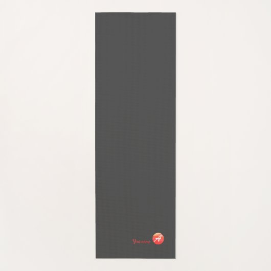 Korallenkreisname Initial A Wavy Grau Yoga Mat Yogamatte (Vorderseite)