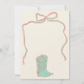 Korallenkritzen stiefeln Brautparty Einladung (Rückseite)