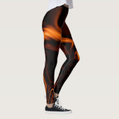 Korallenkurven oder Wellen über dunklem Hintergrun Leggings (Rechts)