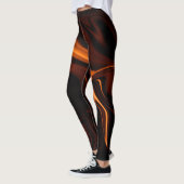Korallenkurven oder Wellen über dunklem Hintergrun Leggings (Links)