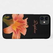Korallenlilie auf schwarz *Personalize* Case-Mate iPhone Hülle (Rückseite (Horizontal))