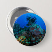 Korallenmeer-runder Knopf Button (Vorne & Hinten)