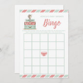 Korallenminze Baby Dusche Bingo Spiel Einladung (Vorne/Hinten)