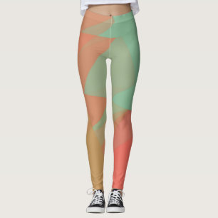 Korallenminze Modernes geometrisches Muster Leggings