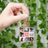 Korallenmonogramm 8 FotoCollage Schlüsselanhänger (Hand)