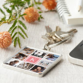 Korallenmonogramm 8 FotoCollage Schlüsselanhänger (Seite)