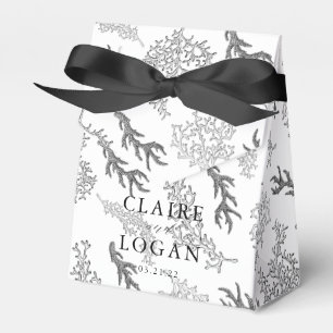 Korallenmuster B & W Feld Nautische Gastgeschenk H Geschenkschachtel