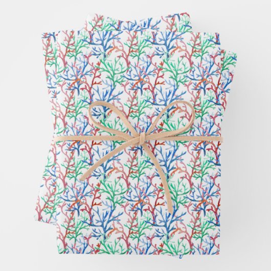 Korallenmuster Geschenkpapier Set (Beispiel)