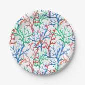 Korallenmuster Pappteller (Vorderseite)