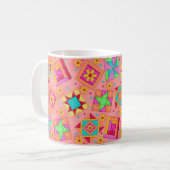 Korallenmuster Quilt-Design-Tasse Kaffeetasse (Vorderseite Links)