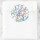 Korallenmuster Runder Aufkleber (Tasche)